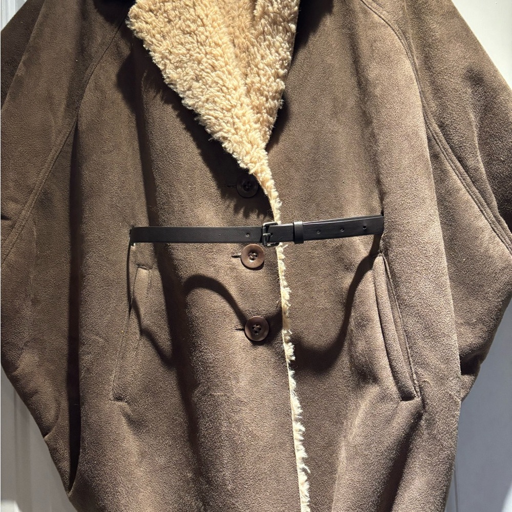 Trouve Tan (Faux) Shearling Coat